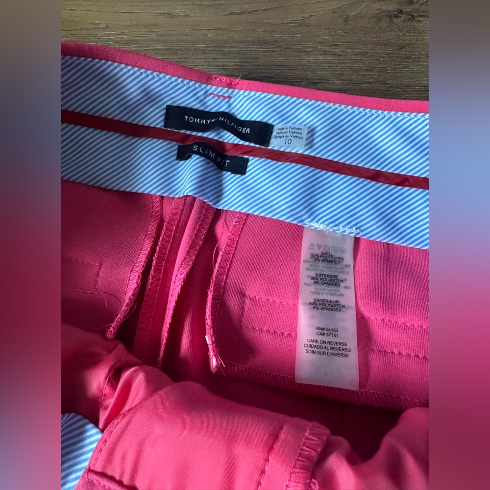 TOMMY HILFIGER-NWT Women's Pink Cropped Trousers - Picture 3 of 14